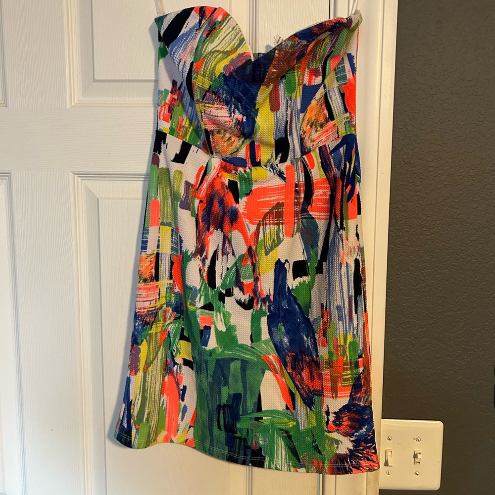 Colorful Strapless Dress